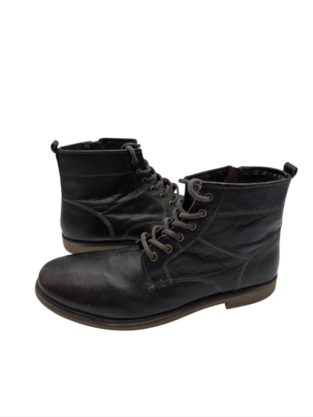 Steve Madden Brown Lace-Up Leather‎ Combat Boots Men's Size 12